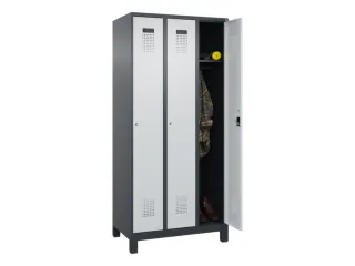 locker,HxBxD 1950x900x500mm,3vak,vak B 300mm,cil.-slot,voeten - 1