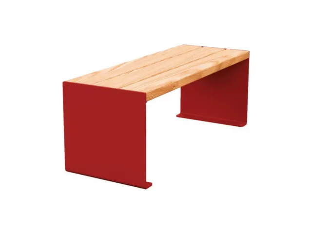 Banc d'extérieur L1200mm 3 lattes chêne clair/RAL3004