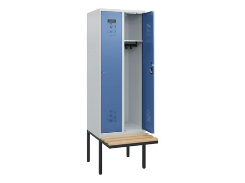 locker met bank,HxBxD 1950x600x815mm,2vak,vak B 300mm,cilinderslot