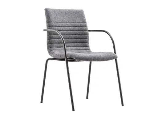Conferentiestoel Serie 140 Frame Zwart Stof Grijs