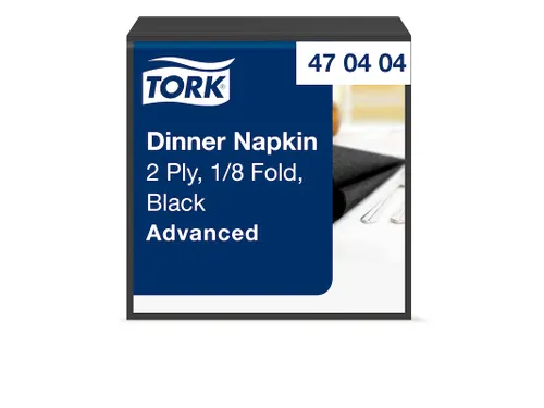 Tork 470404 Dinnerservet 2-laags Advanced 1/8 vouw Zwart 12x150 stuks