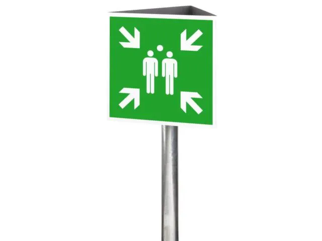 Borden Voor Vluchtroutesignalering,Verzamelpunt,Driehoekig Bord