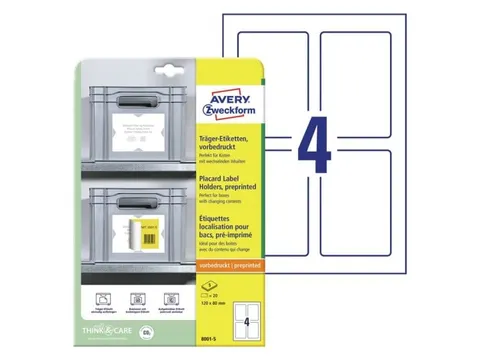 Avery Zweckform 8001 Voorbedrukte positioneeretiketten 120x80mm 20 st.