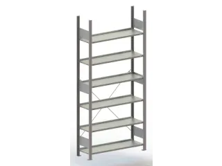Inhaakstelling Basisveld 1850x1056x336mm 6legborden 80kg Verzinkt - 2