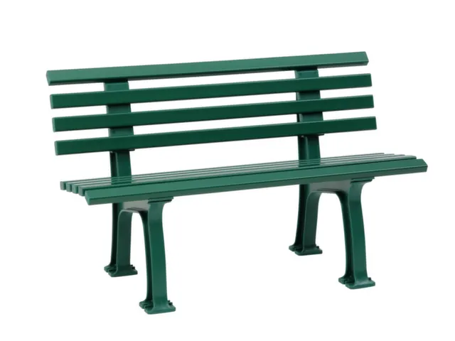 Kunststofbank 740x1200x380mm Zit H 440mm 9 Latten 2 Pootstellen Groen