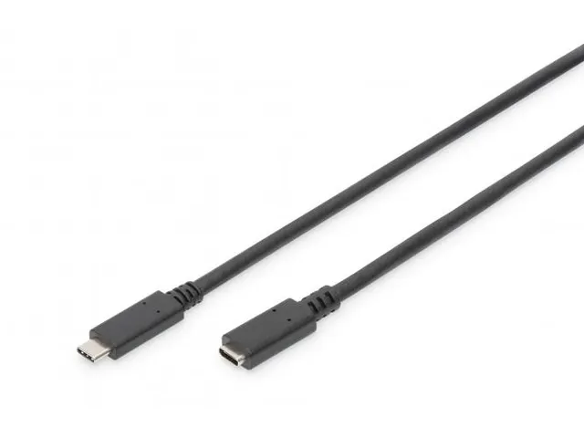 USB Type-C verlengkabel St/Bu 0,7m Gen2 5A 10GB 3.1-versie Zwart