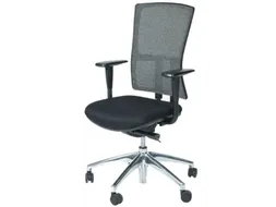 Bureaustoel 300 NEN-EN 1335 Grijze Wol/mesh rug, Alu voetkruis