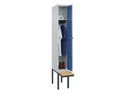locker met bank,HxBxD 2120x300x815mm,1vak,vak B 300mm,draaigrendel