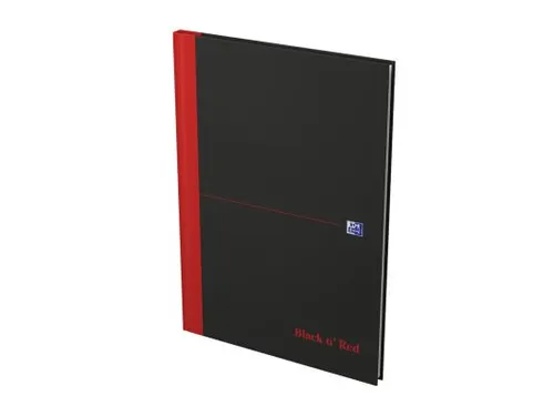 Notitieboek Oxford Black n' Red A4 96vel lijn zwart