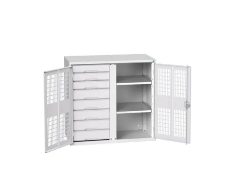 universele kast,HxBxD 1000x1050x550mm,2xStalen bodem,8lade(n)