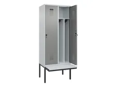 locker met bank,voor scheiding van kleding,HxBxD 2120x800x815mm,2vak