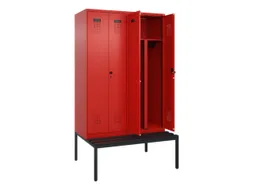 PBM-locker met bank,HxBxD 2120x1200x815mm,4vak,vak B 300mm