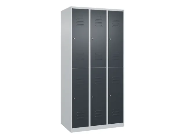 dubbeldekse locker,HxBxD 1850x900x500mm,3x2vak.,vak B 300mm,cil.-slot