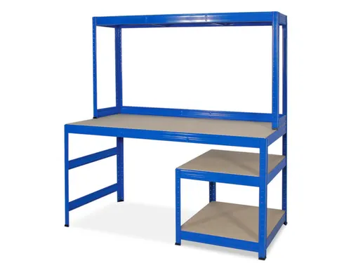 montagetafel,HxBxD 900x1500x600mm,blad hout,4voeten RAL5010