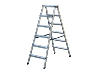 Lichte Universele Trapladder Tweezijdig L 1.41m H 1 08m 2x6treden - 2