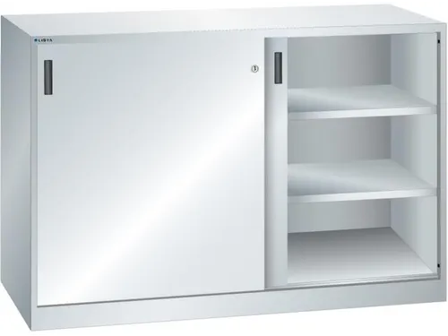 schuifdeurkast 1000x1500x580mm 4xStalen bodem RAL7035