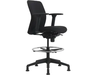Loketstoel Stof Zwart met Doppen - 3