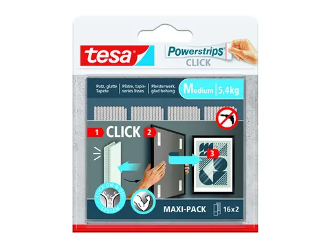 Kleefstip tesa Powerstrips Click Medium 16 paar wit