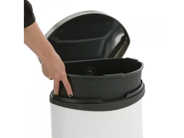 Pedaalemmer Shell Bin 30 Liter Wit mat RVS