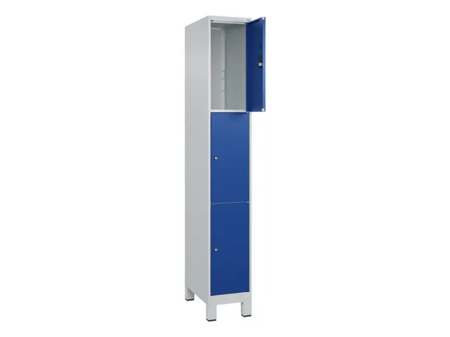 lockerkast,HxBxD 1950x300x500mm,1x3vakken,vak B 300mm,cil.-slot,voeten