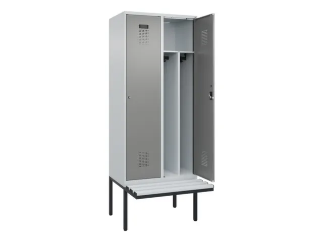locker met bank,voor scheiding van kleding,HxBxD 2120x800x815mm,2vak