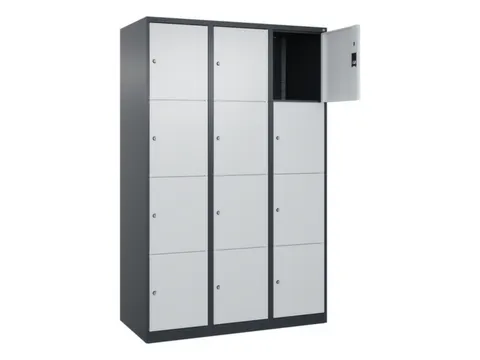 lockerkast,HxBxD 1850x1200x500mm,3x4vakken,vak B 400mm,cil.-slot