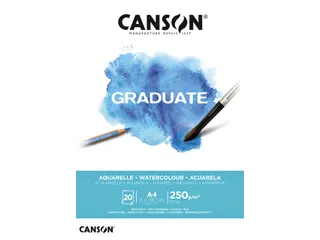 Aquarelpapier Canson Graduate Watercolour 20vel 250gr A4 natuurlijk wi - 1
