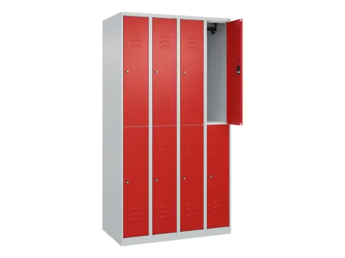dubbeldekse locker,HxBxD 1850x1000x500mm,4x2vak.,vak B 250mm,cil.-slot