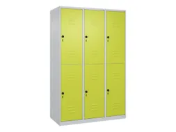 dubbeldekse locker,HxBxD 1850x1200x500mm,3x2vak.,vak B 400mm
