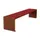 zitbank,B 1800mm,3latten,hout-zitting Mahonie,zitting H 450mm