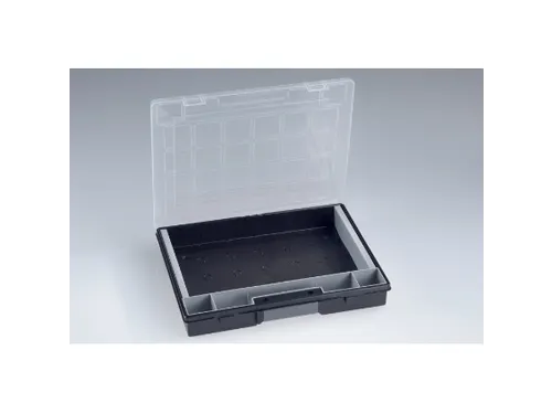Bak voor kleine onderdelen,HxBxD 55x370x295mm,0bakken,PP,koffer zwart