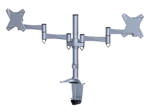Monitorarm FPMA-D1330D 2 Schermen tot 27 Inch Klem en doorvoer Zilver