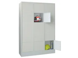 lockerkast,HxBxD 1850x1200x500mm,3x5vakken,RAL7035,front RAL7016
