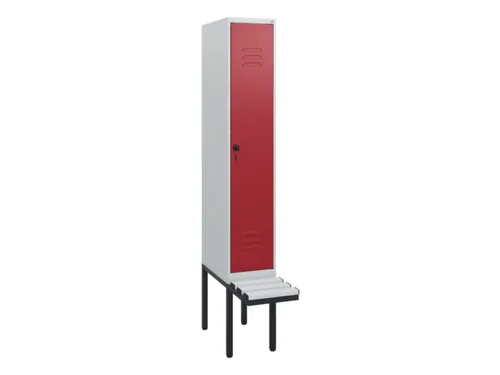 locker met bank,HxBxD 1950x300x815mm,1vak,vak B 300mm,draaigrendel