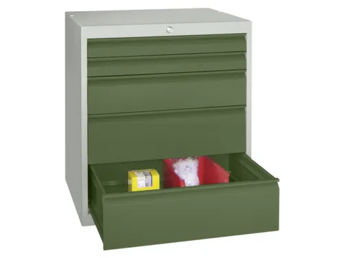 ladekast HxBxD 800x715x600mm 5laden slot RAL7035 front RAL6011