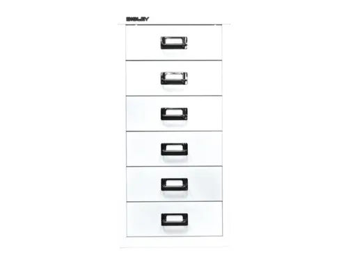kantoor-ladekast HxBxD 590x279x380mm 6 laden romp verkeerswit staal