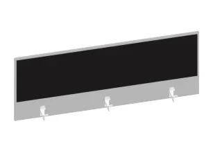 baliepaneel v. bureau aanbouw achter MP-lichtgrijs BN8033-zwart 1400mm - 1