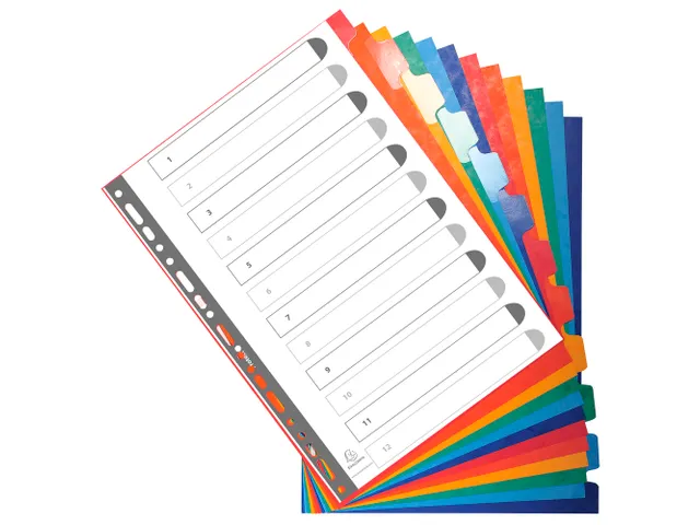 Tabbladen Glanskarton 225 Gram A4 12 tabs