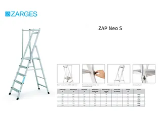 platformladder,bordes HxBxD 740x400x400mm,3trede(n),aluminium - 1