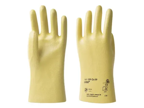 Handschoen Gobi Geel Nitril Met Manchet Maat 10