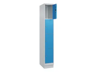 lockerkast,HxBxD 1950x300x500mm,1x4vakken,vak B 300mm,cil.-slot,sokkel - 1