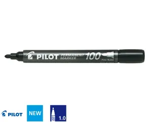 Pilot Permanent Marker 100 Rond Fijne punt Zwart - 2