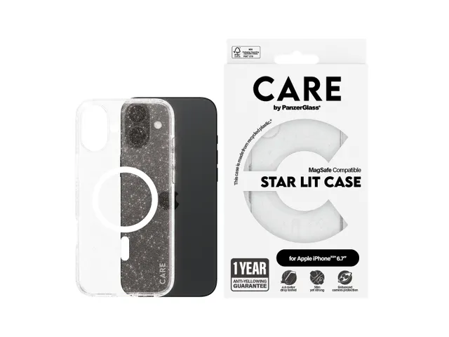 PanzerGlass CARE by Star Lit Case w. White MagSafe iPhone 16 Plu