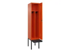 locker met bank,voor scheiding van kleding,HxBxD 2120x400x815mm,1vak