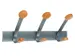 PMV3 wandkapstok met 3 dubbele haken metaalgrijs / licht hout