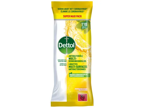 Reinigingsdoekjes Dettol antibacterieel Citrus 110 stuks