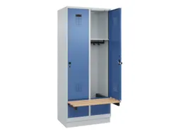 locker met bank,HxBxD 1950x800x815mm,2vak,vak B 400mm,draaigrendel
