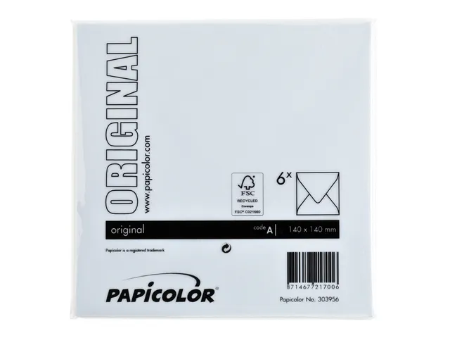 Envelop Papicolor 140x140mm Babyblauw gegomd