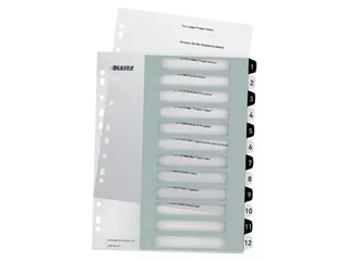 WOW printbare index, 12 tabs, zwart-wit - 3