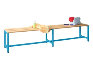 omkleedbank,LxD 2000x370mm,houten lijst beuken,onderstel RAL5012 - 2
